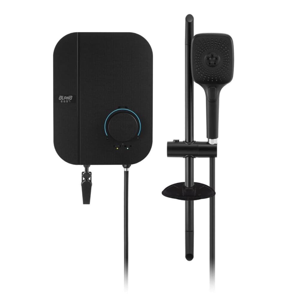 Alpha Eas7 NE Black Instant Shower Heater | Modern Design | Quickfix