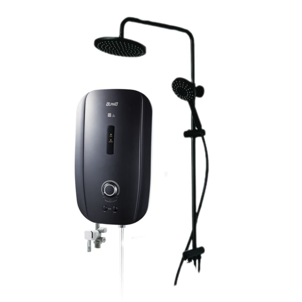 Alpha AS2E Matte Black Instant Shower Heater | Designer Look | Quickfix