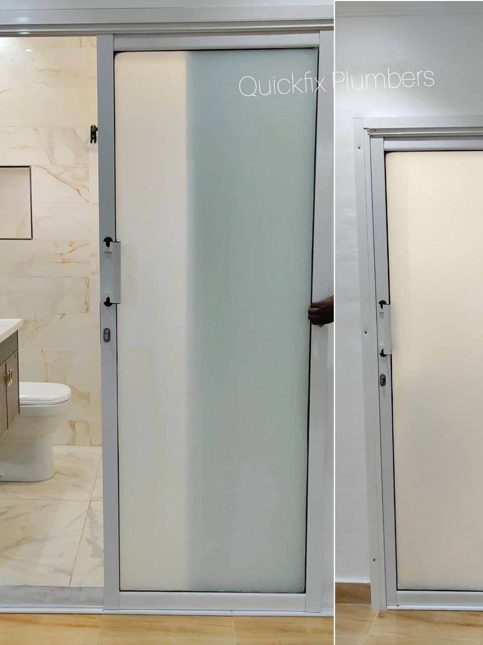Aluminium Bathroom Sliding Door Installation Mombasa
