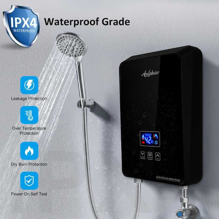 Anlabeier 6kW Black Shower Heater | Borehole-Ready | Quickfix Mombasa