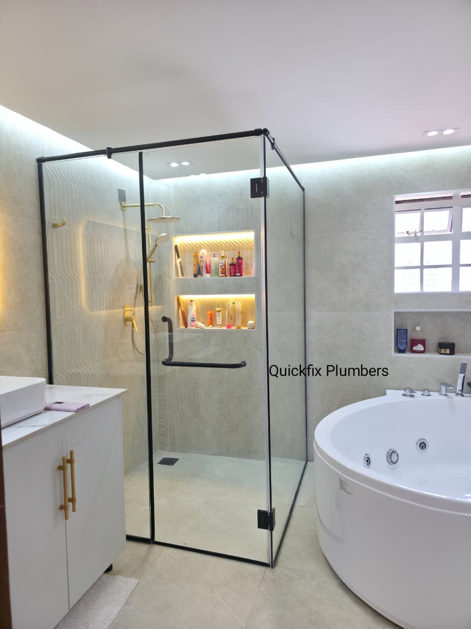 Custom Square Corner Glass Shower Mombasa