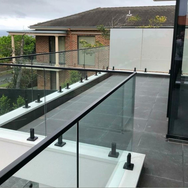 Semi-Frameless Black Balcony Glass Railing in Kenya | Modern ...